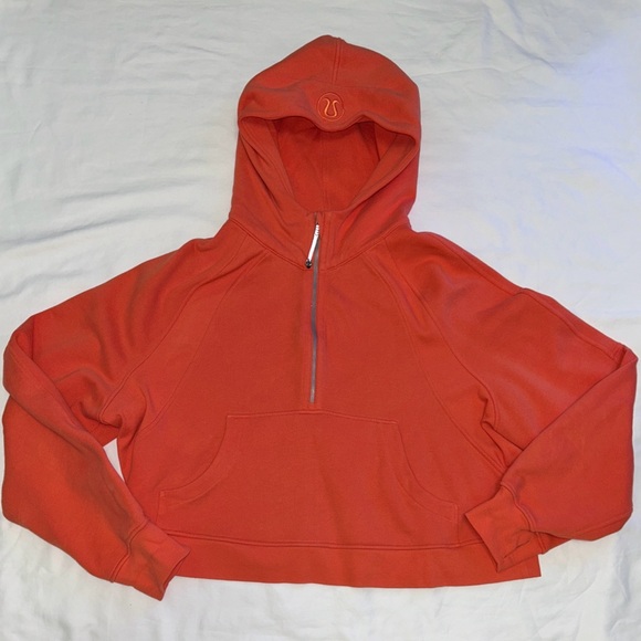 Lululemon Scuba Half-Zip Hoodie Orange Women’s Size XL/XXL Athleisure Sweatshirt - Picture 3 of 11